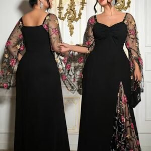 Vestido Plus Size Bordado para Festa